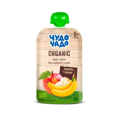 ЧУДО-ЧАДО Пюре органическое яблоко-банан 90гр